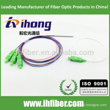 FBT 1X3 Steel tube fused fiber optic splitter SC/APC Connectors